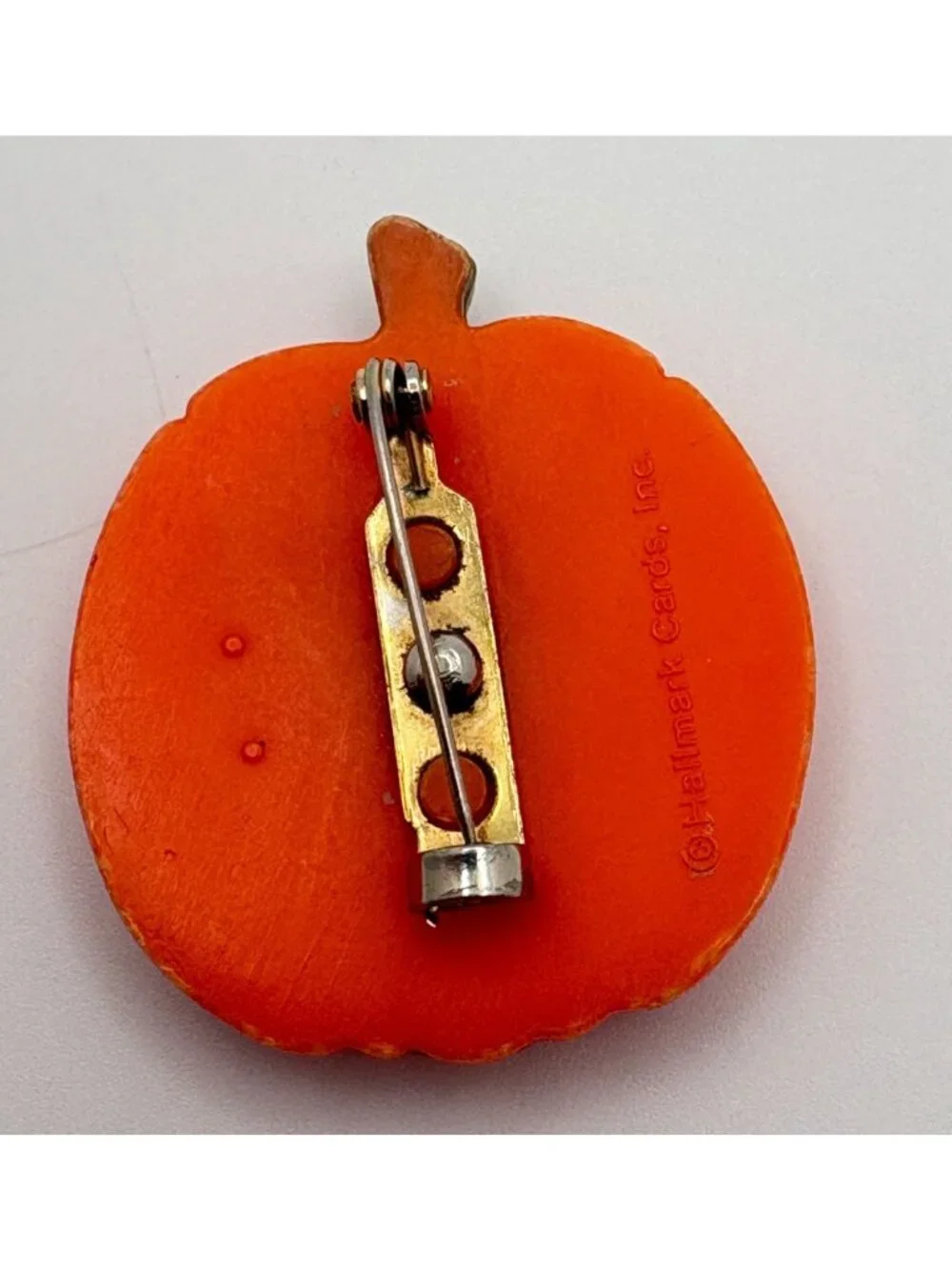 Halloween Pumpkin Pin Smiling Jack-O-Lantern Brooch Hallmark Orange Fall
